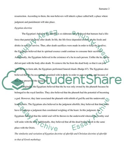 What is the Relationship between the Afterlife in Ancient Greek Myths, Ancient Egyptian Myths