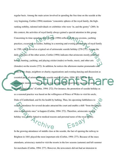 Seaside Resorts and Cultures of Tourism