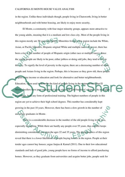 California EI monte house value analysis