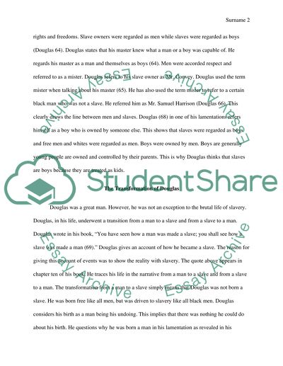 Frederick Douglass Paper Assignment