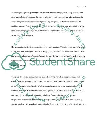 Clinical Pathologic Correlation