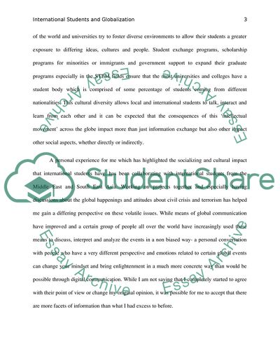 International Students and their Impact on Globalization