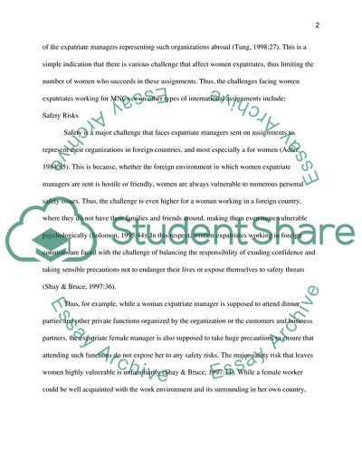 Challenges Facing Women Expatriates Working for MNCs or on Other Types of International Assignments