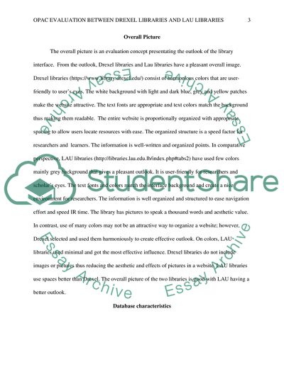 OPAC Evaluation Between Drexel Libraries & LAU Libraries