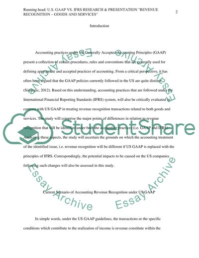 Revenue recognition : goods and services