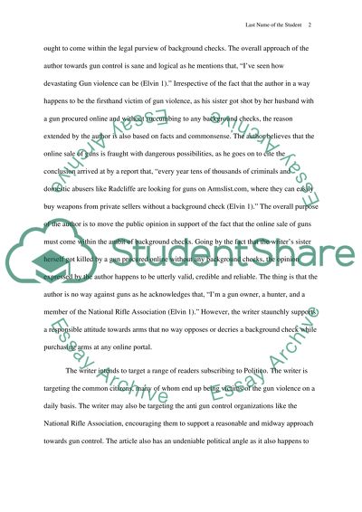 Rhetorical analysis assignment