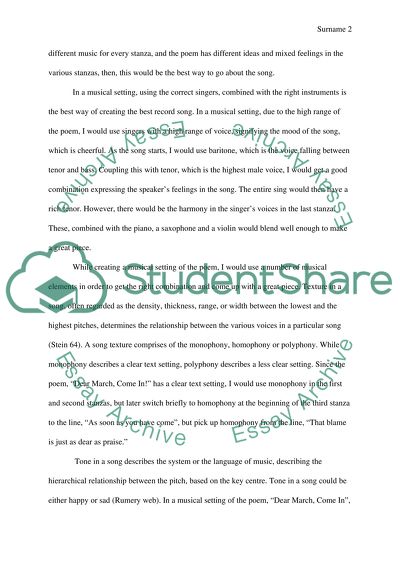 The Poem Dear March, Come In