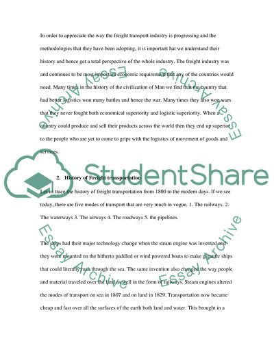 Advantage and Disadvantages of different modes of transport on a global scale