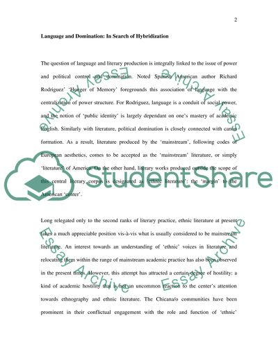 Ethnic American Literature: in Search of Identity