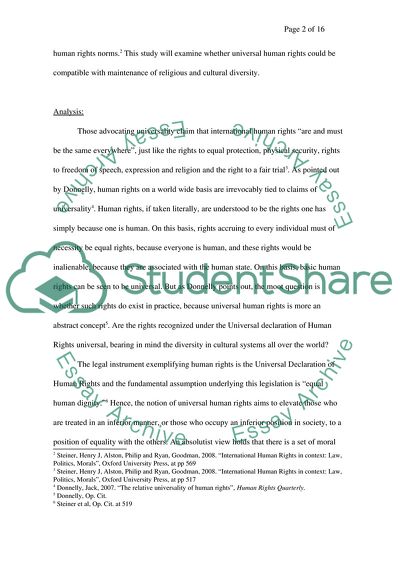 Universal Human Rights versus Legal Pluralism