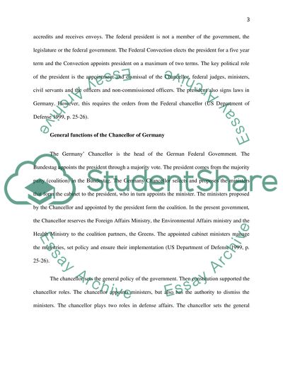 What are the key functions of the German Chancellor