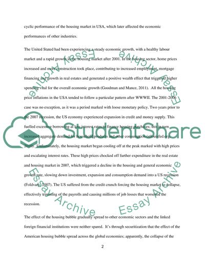 Initiation and End of the Crisis in the Global Realm