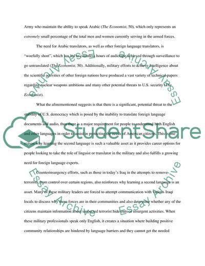 Learning a Foreign Language is an Asset in the Military