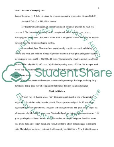 How I Use Math in Everyday Life