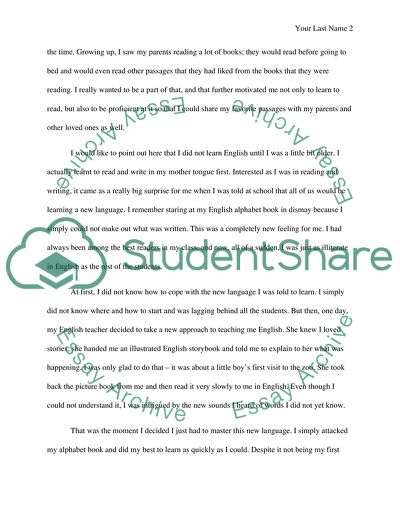 The Story of my Love to Literacy in the English Language