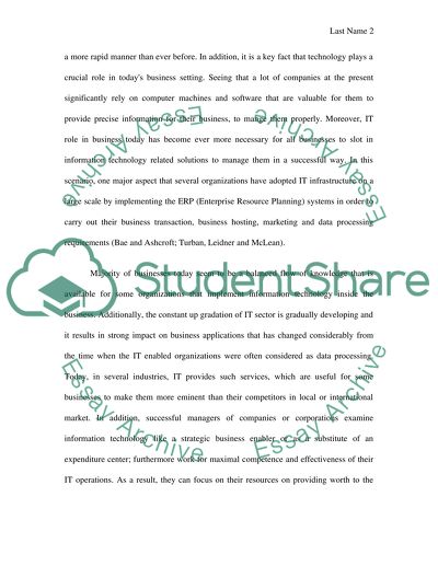 Role of IT in todays business