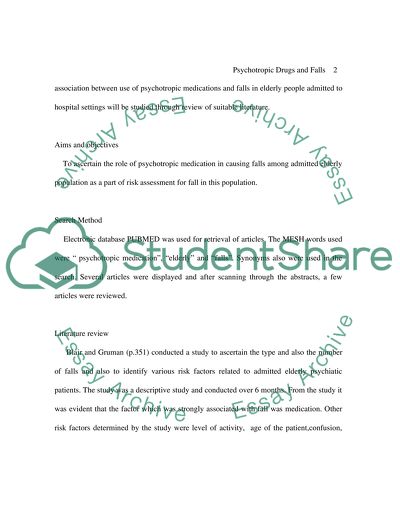 The Use of Psychotropic Medication in Hospital Settings