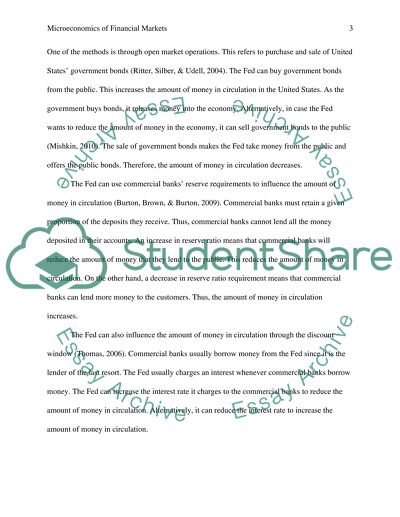 Microeconomics of Financial Markets