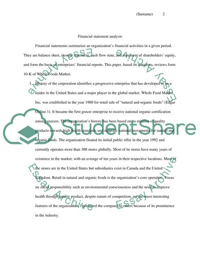 Financial Statment Analyasys