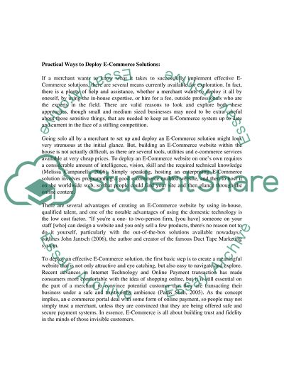 Deploying E-Commerce Solution