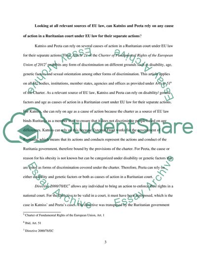 European Union Law Hypothetical Situation