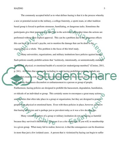 Hazing and How Hazing Affects the Military