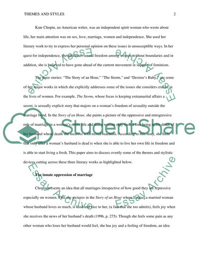 Common Themes and Styles in Kate Chopins Stories
