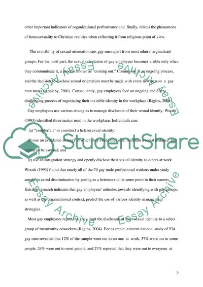 Homosexuality in the Workplace