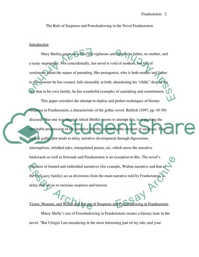 The Role of Suspense and Foreshadowing in the Novel Frankenstein