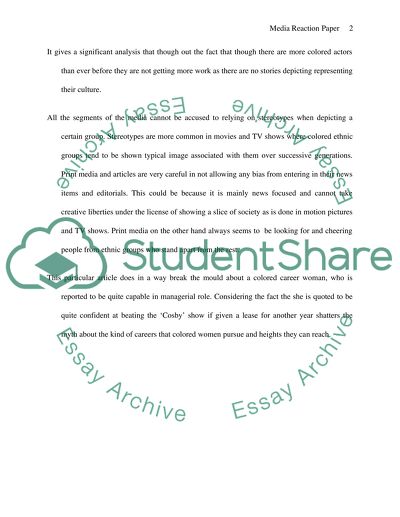 Compare And Contrast Essay On High School And College Media Reaction Paper Essay Reflection Paper Essay also Sample Essay Proposal Media Reaction Paper Essay Example Topics And Well Written Essays Apa Format Sample Paper Essay