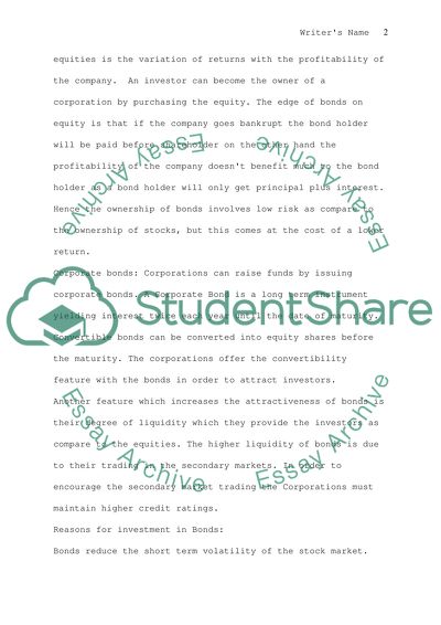 Reasons for Investment in Bonds