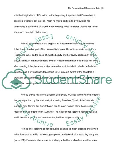 The Personalities of Romeo and Juliet