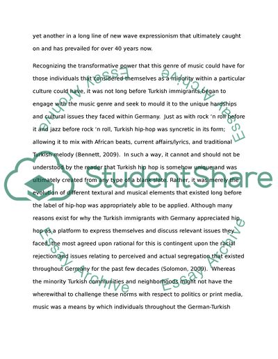 Turkish Youth in Germany and Their Hip Hop as a Media