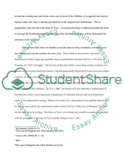 Analysis of Trust Law Case