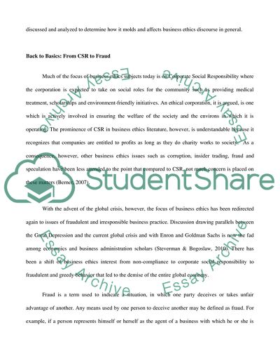 Business Ethics and the Global Crisis