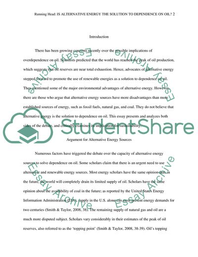 Is Alternative Energy the Solution to Dependence on Oil