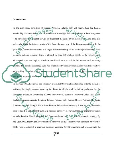 Global Crisis Led to Euro Zone Crisis