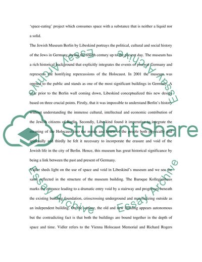 Critical Response to Anthony Vidlers article