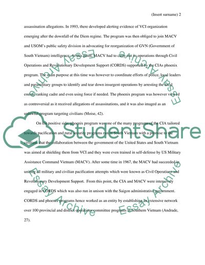 CORDS and the Phoenix Program in Vietnam