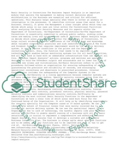 Basic Security in Corrections