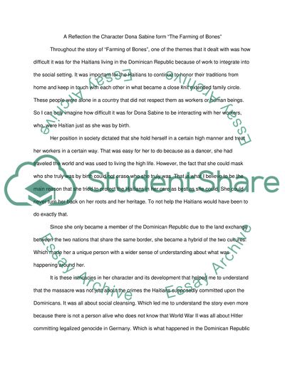 Bio Poem and Character development Dona Sabine