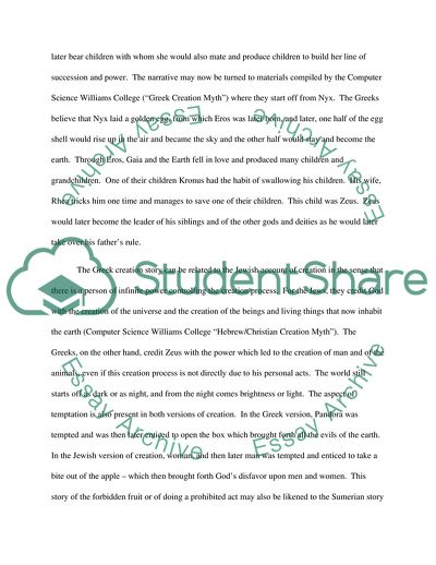 Greek Mythology and the Creation of the Universe