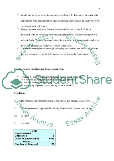 Statistical Method of Analysis of the Transport in London