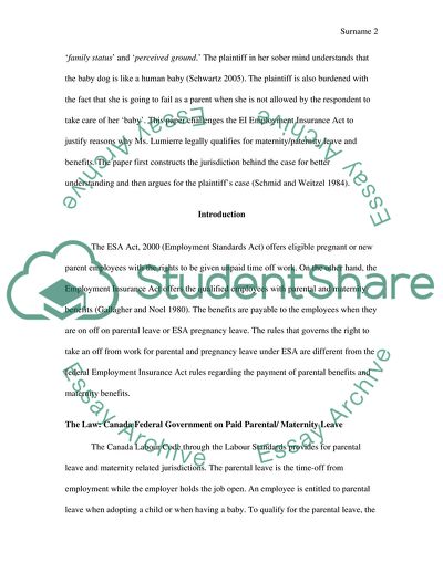 Paid Maternity Leave and Benefits for Adopted Puppy