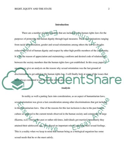 Rights, Equity and the State