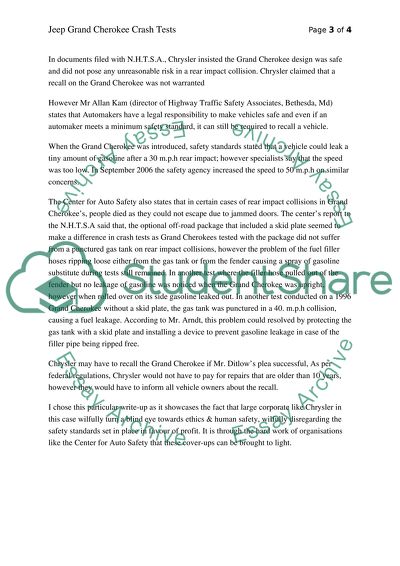 Jeep Grand Cherokees Crash tests