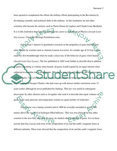 Historical Figure in Chemistry: Joseph Louis Gay Lussac