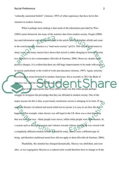 Whites Swim in Racial Preference