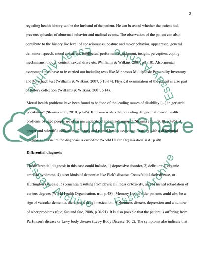 Analysis of the Medical History of an Elderly Woman