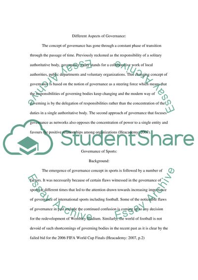 Governance of International Football